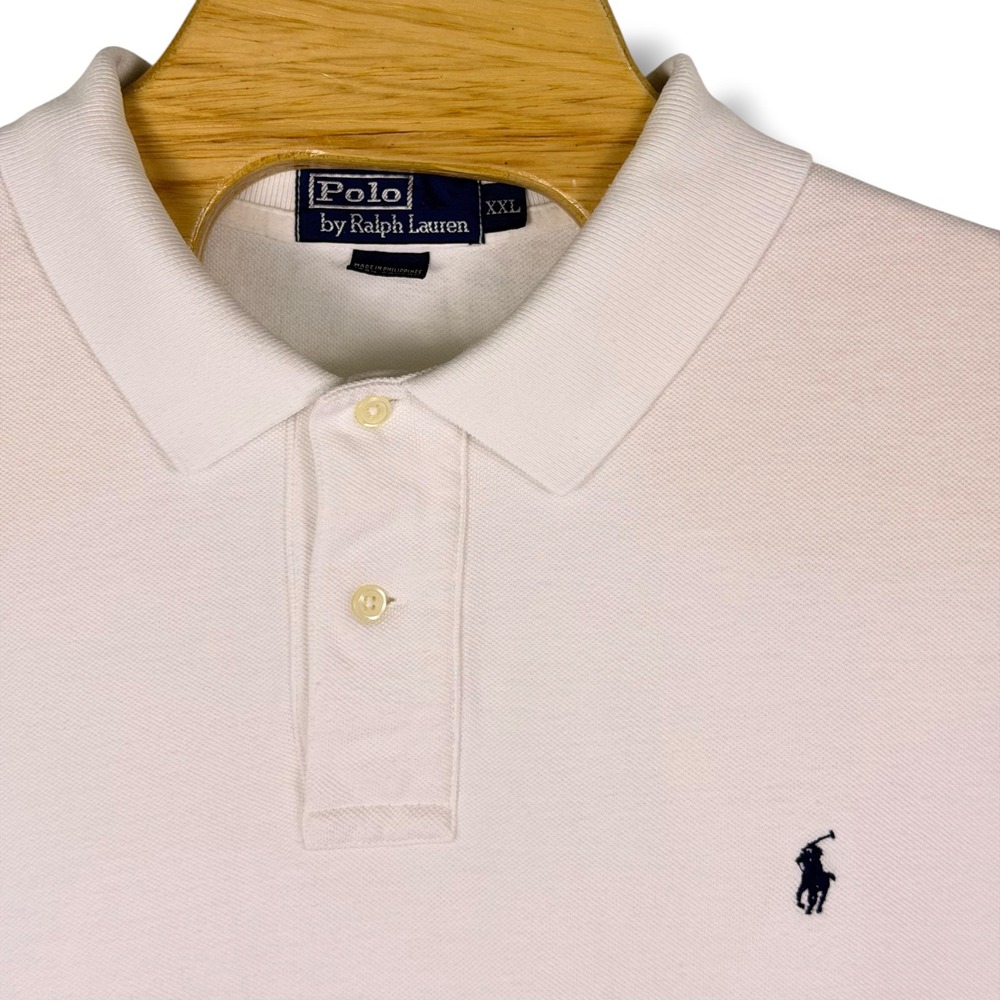 Polo Ralph Lauren Polo Shirt Mens XXL White Classic Pique Cotton Prep Golf Pony